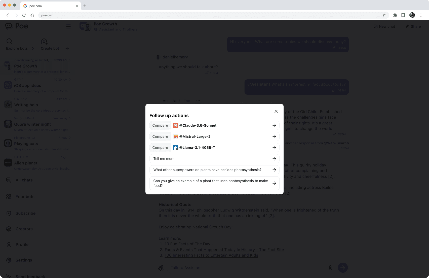 Final direction — actions modal