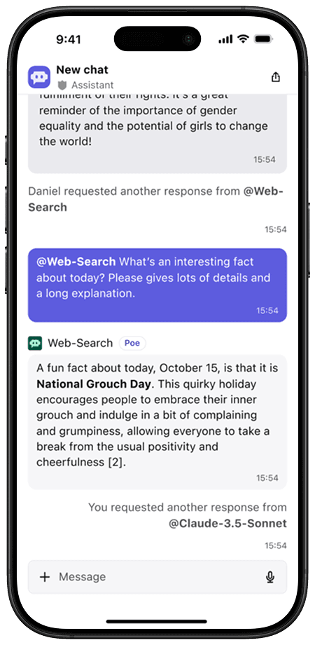 Original follow-up actions UI