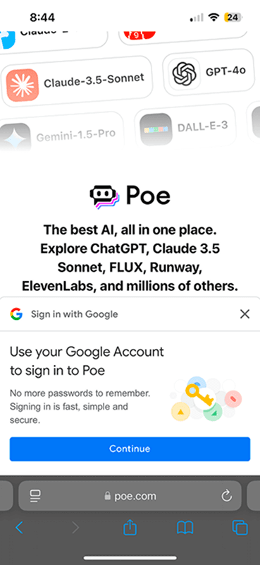 Sign in to Poe
