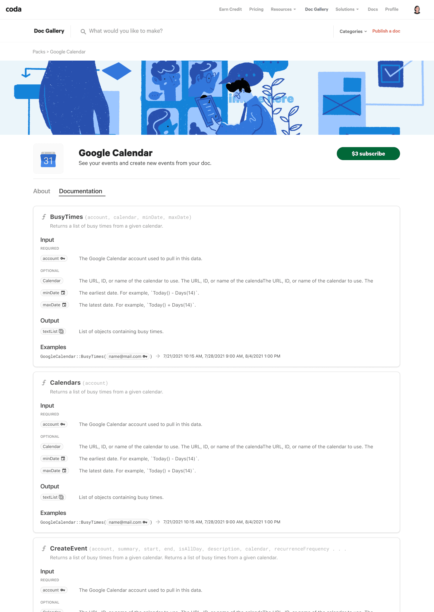 Documentation tab desktop